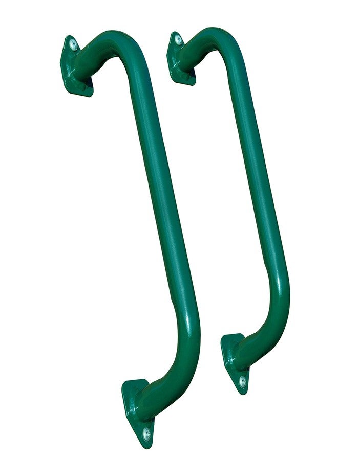 Gorilla Playsets 08-0001-Pair Safety Handles for Swing Set and Playhouse Pair of 16" Metal Handles, Green - Image 1