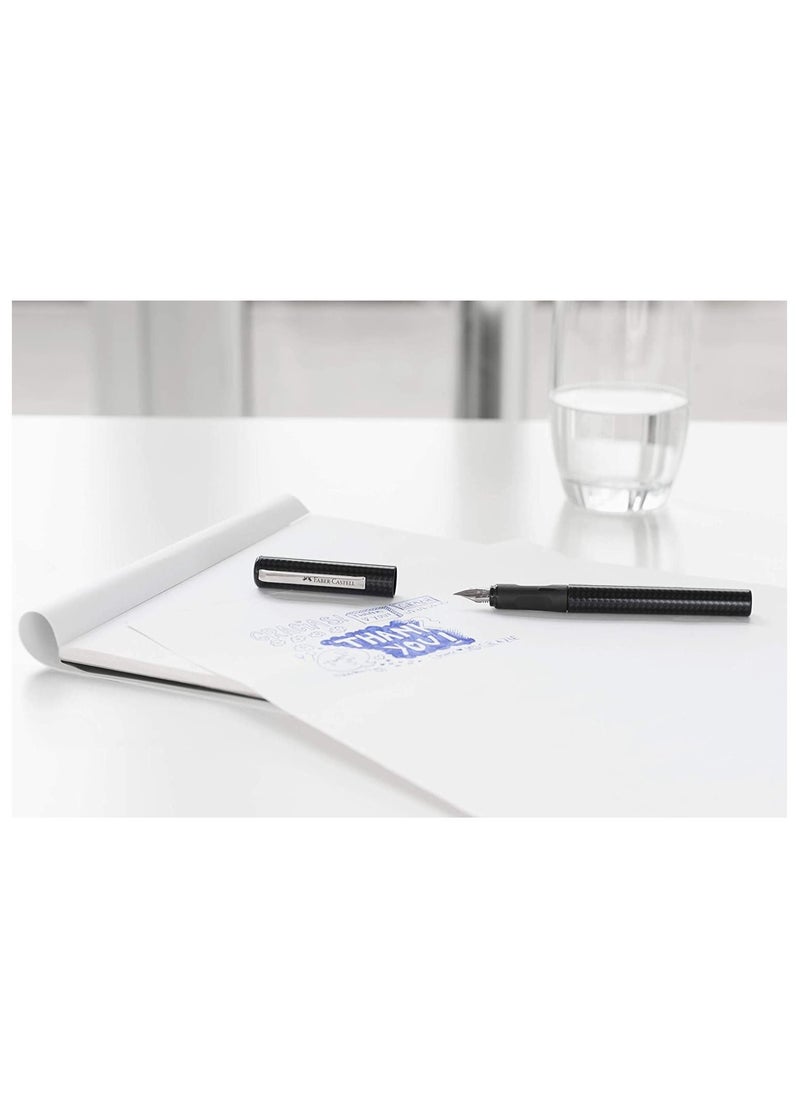 FABER-CASTELL School Fountain Pen With Pack of 6 Blue Ink Cartridges  - Image 2