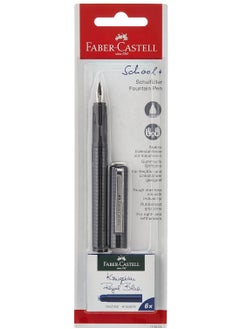 FABER-CASTELL قلم حبر مدرسي مع مجموعة من 6 خراطيش حبر زرقاء  - Image 1