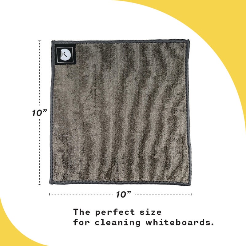 Remooble 4 Pack Magnetic Microfiber Cleaning Cloth Dry Erasers for Whiteboards - Towel Hangs on Metal Edged White Boards, Glassboards, and Blackboards Washable - 10'' X 10'' - Image 5