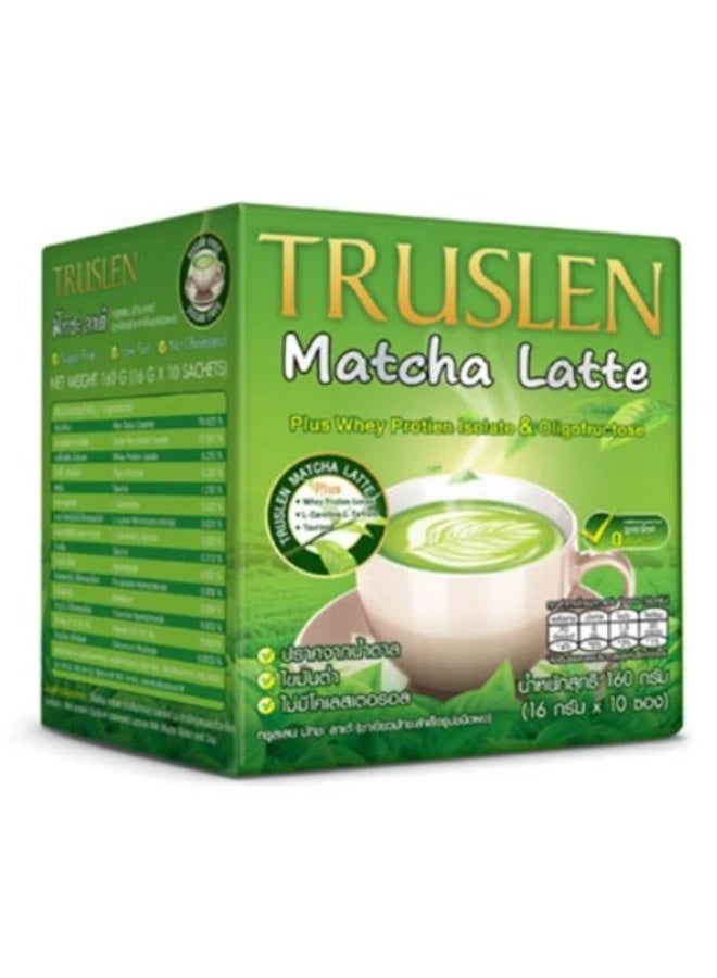 Truslen Green Tea Matcha Latte Plus Whey Protein Isolate & Oligofructose 16g x 10 Sachets – Protein Green Tea Drink for Weight Management - Image 3