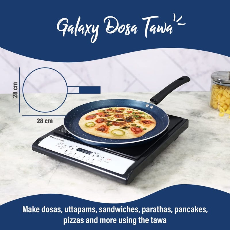 Wonderchef Galaxy Dosa Tawa 28cm, Midnight Blue, 2 Years Warranty - Image 4