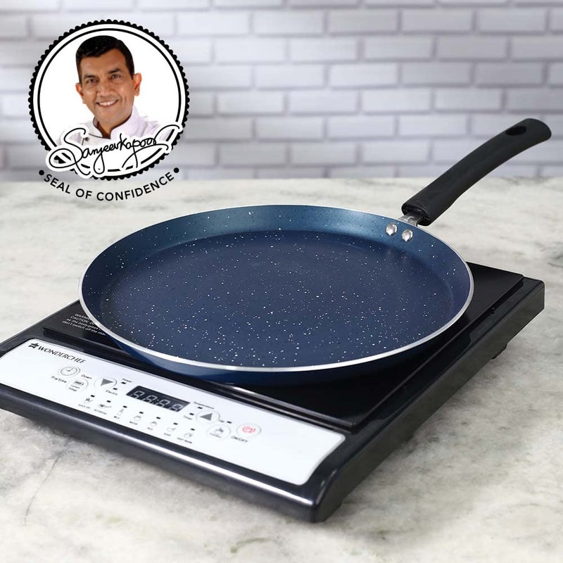 Wonderchef Galaxy Dosa Tawa 28cm, Midnight Blue, 2 Years Warranty - Image 2