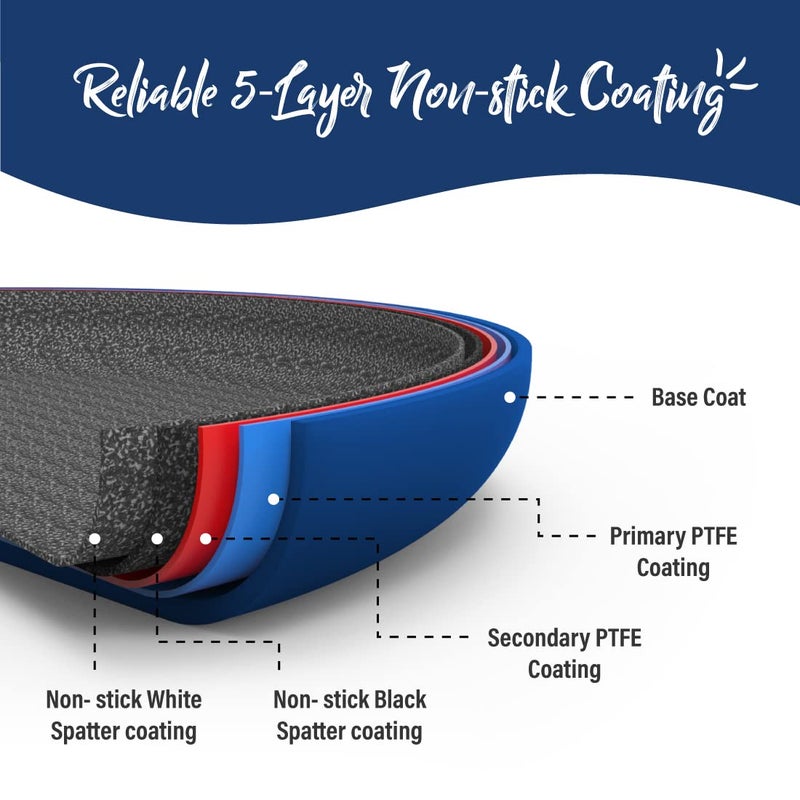 Wonderchef Galaxy Dosa Tawa 28cm, Midnight Blue, 2 Years Warranty - Image 3