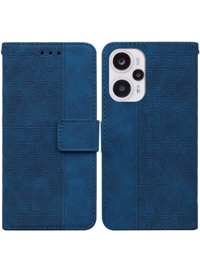 The Bros Case For Xiaomi Poco F5 / Redmi Note 12 Turbo Geometric Embossed Leather Phone Case
