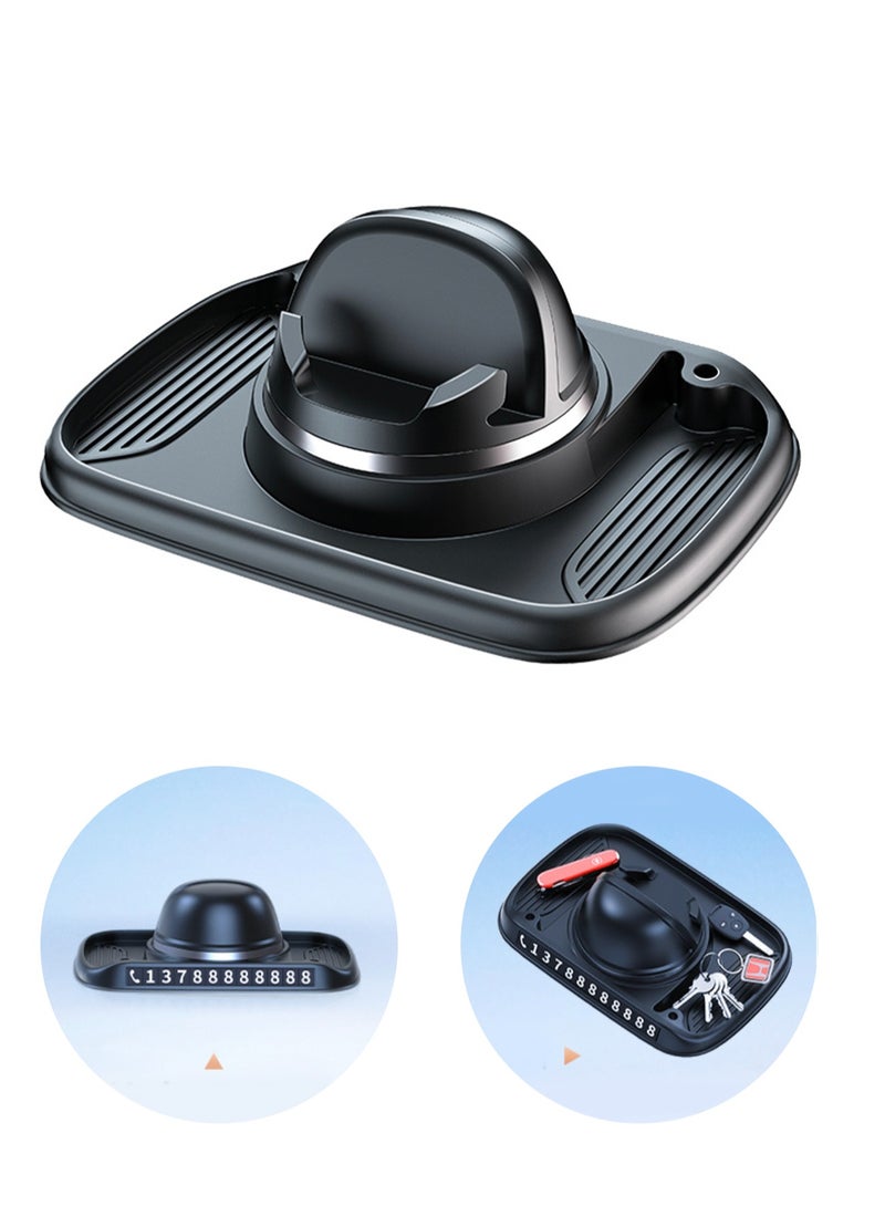 Phone Mount for Car Dashboard With Number Card 360 Degree Rotation Dash Mount Cell Phone Holder Rearview Mirror Car Phone Holder Suitable for All Cell Phone  - Image 1