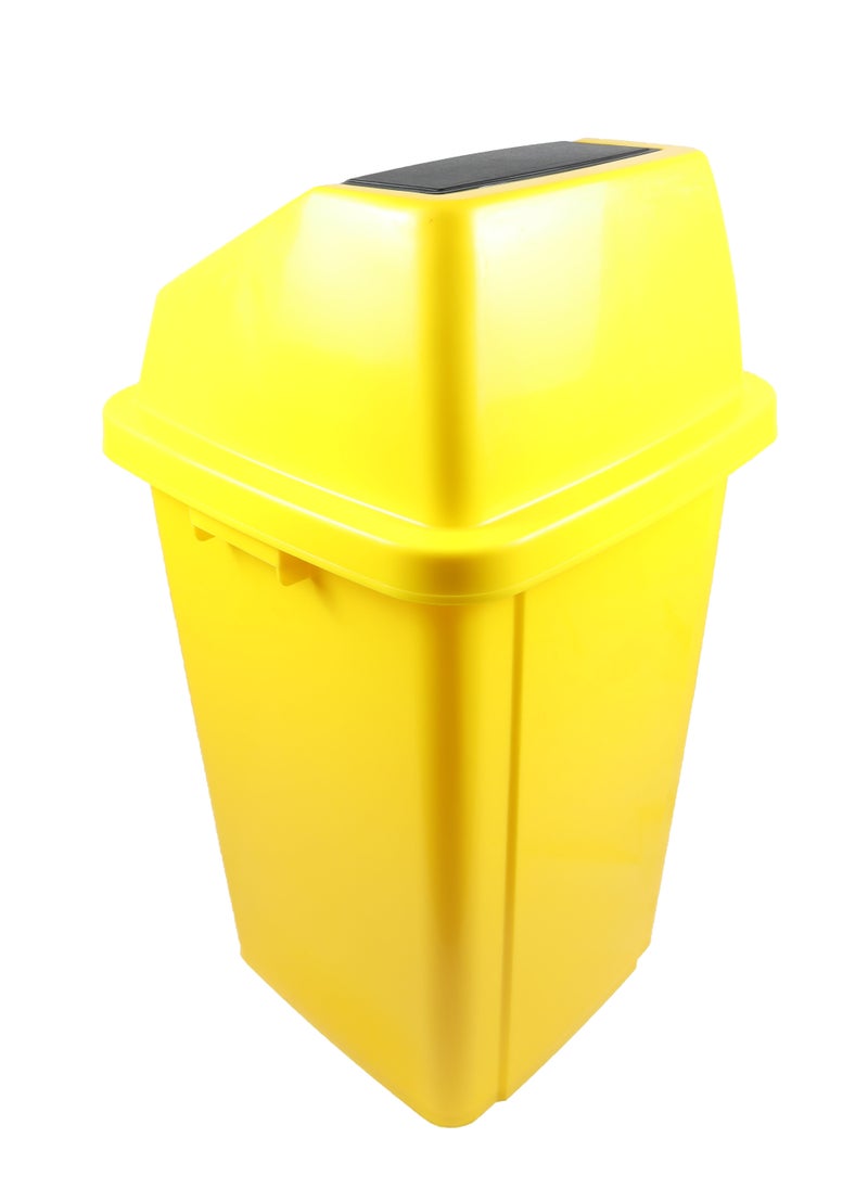 Generic - Swing-Lid Trash Bin | Glossy Plastic Finish | Versatile For Home & Communal Spaces | Yellow | 100 Liters - Image 1