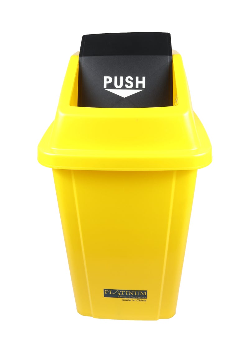 Generic - Swing-Lid Trash Bin | Glossy Plastic Finish | Versatile For Home & Communal Spaces | Yellow | 100 Liters - Image 1