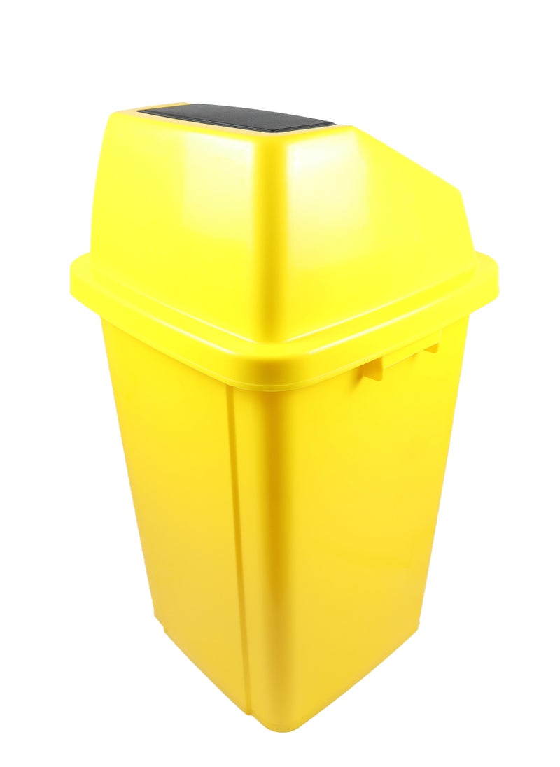 Generic - Swing-Lid Trash Bin | Glossy Plastic Finish | Versatile For Home & Communal Spaces | Yellow | 100 Liters - Image 1