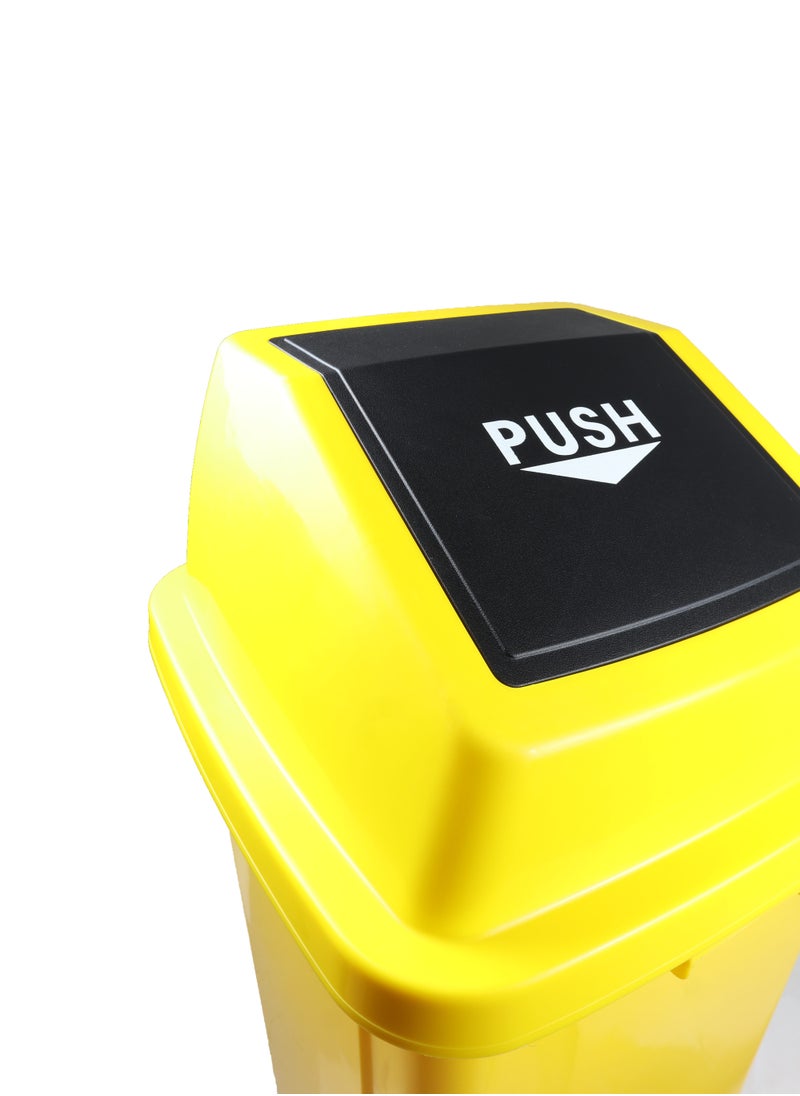 Generic - Swing-Lid Trash Bin | Glossy Plastic Finish | Versatile For Home & Communal Spaces | Yellow | 100 Liters - Image 1