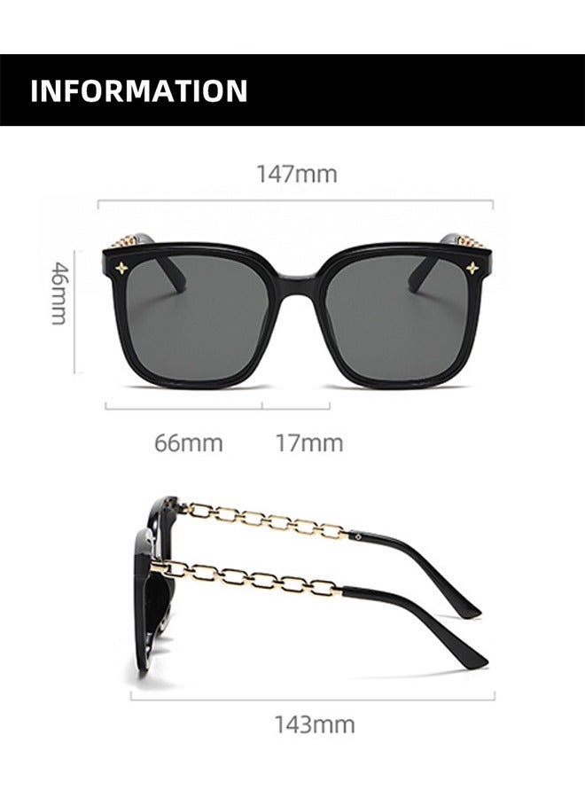 JS Metal Chain Arms UV Protection Sunglasses - Image 2