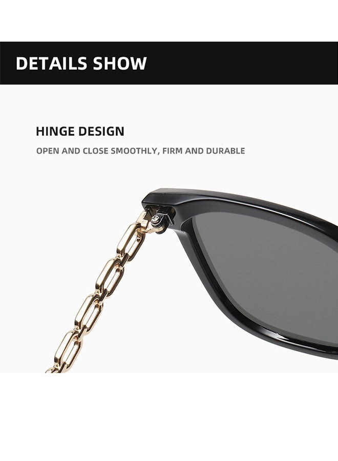 JS Metal Chain Arms UV Protection Sunglasses - Image 3