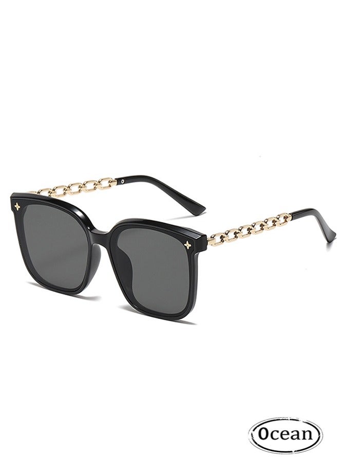 JS Metal Chain Arms UV Protection Sunglasses - Image 1