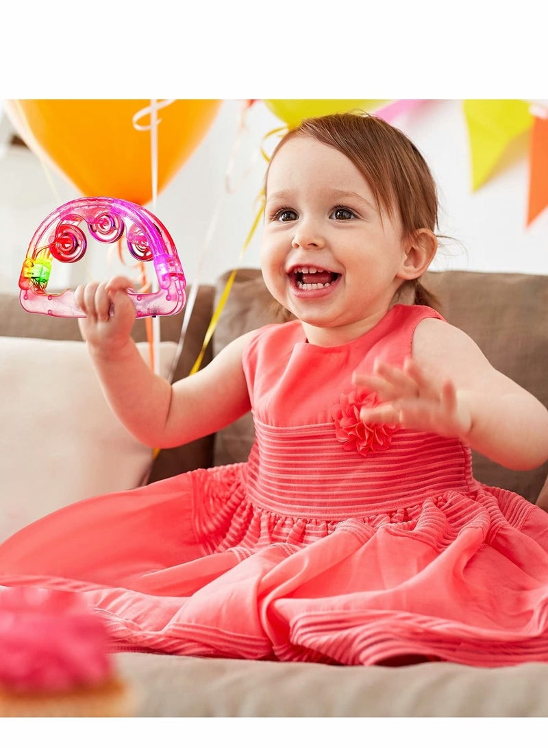 SYOSI Light Up Tambourine, LED Tambourine Musical Flashing Tambourine Handheld Percussion Instrument, Ring Metal Jingles Percussion Musical Educational Hand Instrument, Party Kids Games (4 PCS) - Image 4