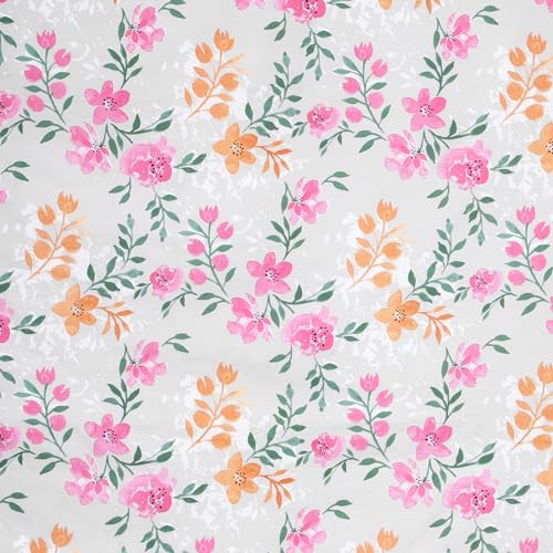 SKYLA Cotton Bedsheet for Double Size Bed | 186 TC | Floral Pink | Printed | 1 Piece with 2 Pillow Covers (228 x 254 cm) Perfect for Home Decor & Gifting - Image 3