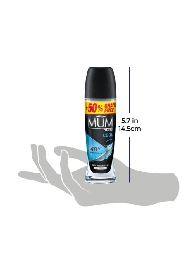 MUM Deodorant Roll-on - Men Cool, 48-Hrs Protection, Quick Drying Formula For All Skin Type, Pack of 6, 75ml Each - Image 3