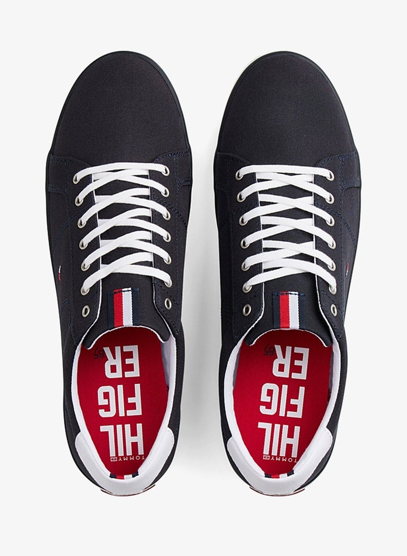 TOMMY HILFIGER canvas lace up low top sneakers - Image 4