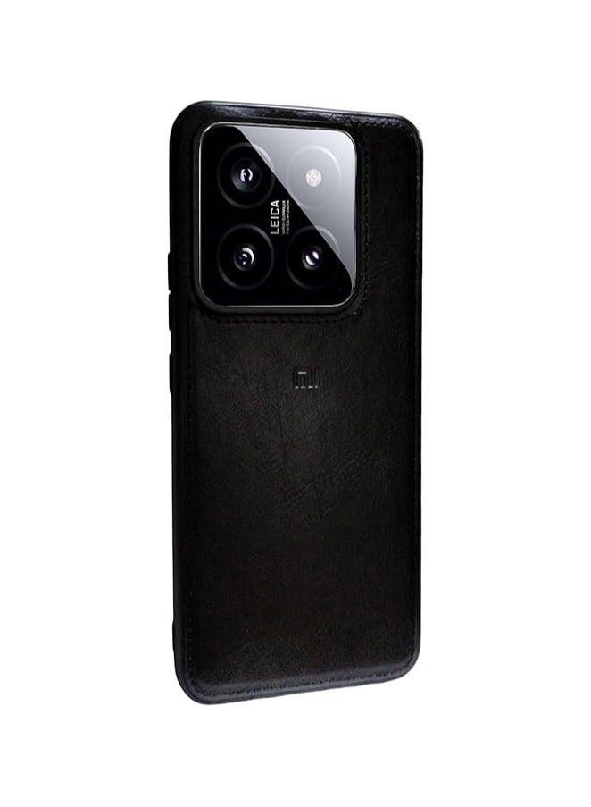 حافظة متوافقة مع حافظة Xiaomi Redmi 14 Pro، غطاء واقٍ مقاوم للصدمات مصنوع من جلد ناعم مصنوع من مادة TPU السيليكون ومضادة لبصمات الأصابع لهاتف Xiaomi Redmi 14 Pro (أسود)