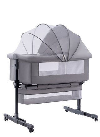 3 in 1 Portable foldable baby crib, dark gray, with adjustable height, breathable net and mattress, suitable for traveling - pzsku/Z3DBA2848685DD8BD38B9Z/45/1749020888/dccc4a39-63cd-4fa8-bf31-48308256d36f