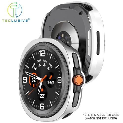 T Teclusive Protective Slim Bumper Case Compatible for Galaxy Watch 8 Classic | Curved Hard Shell Bumper Side Edge Protection Cover for Watch 8 Classic 4.6 (Silver) - Image 3