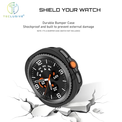 T Teclusive Protective Slim Bumper Case Compatible for Galaxy Watch 8 Classic | Curved Hard Shell Bumper Side Edge Protection Cover for Watch 8 Classic 4.6 (Silver) - Image 5