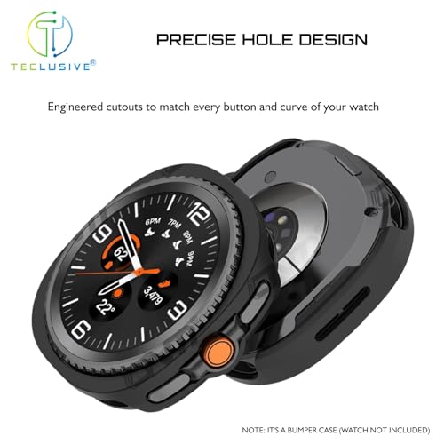 T Teclusive Protective Slim Bumper Case Compatible for Galaxy Watch 8 Classic | Curved Hard Shell Bumper Side Edge Protection Cover for Watch 8 Classic 4.6 (Silver) - Image 2