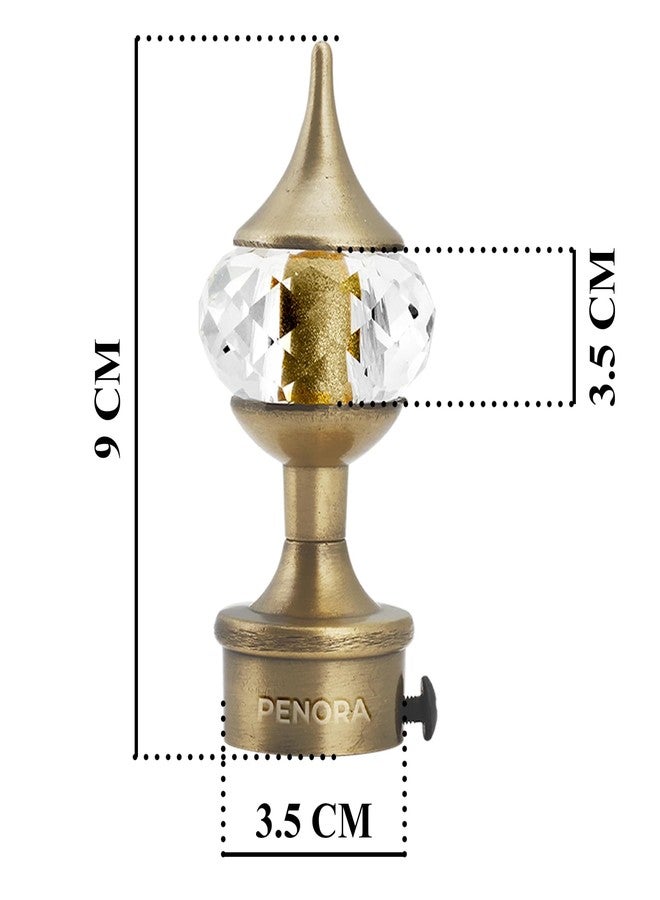 Penora Brass Antique Finish Curtain Brackets, Aluminium Curtain Holders for Wall Finials with Fitting Accessories, Curtain Rod Holder with Support for Doors & Windows, 1 Inch Parda Rod Holder - Image 3