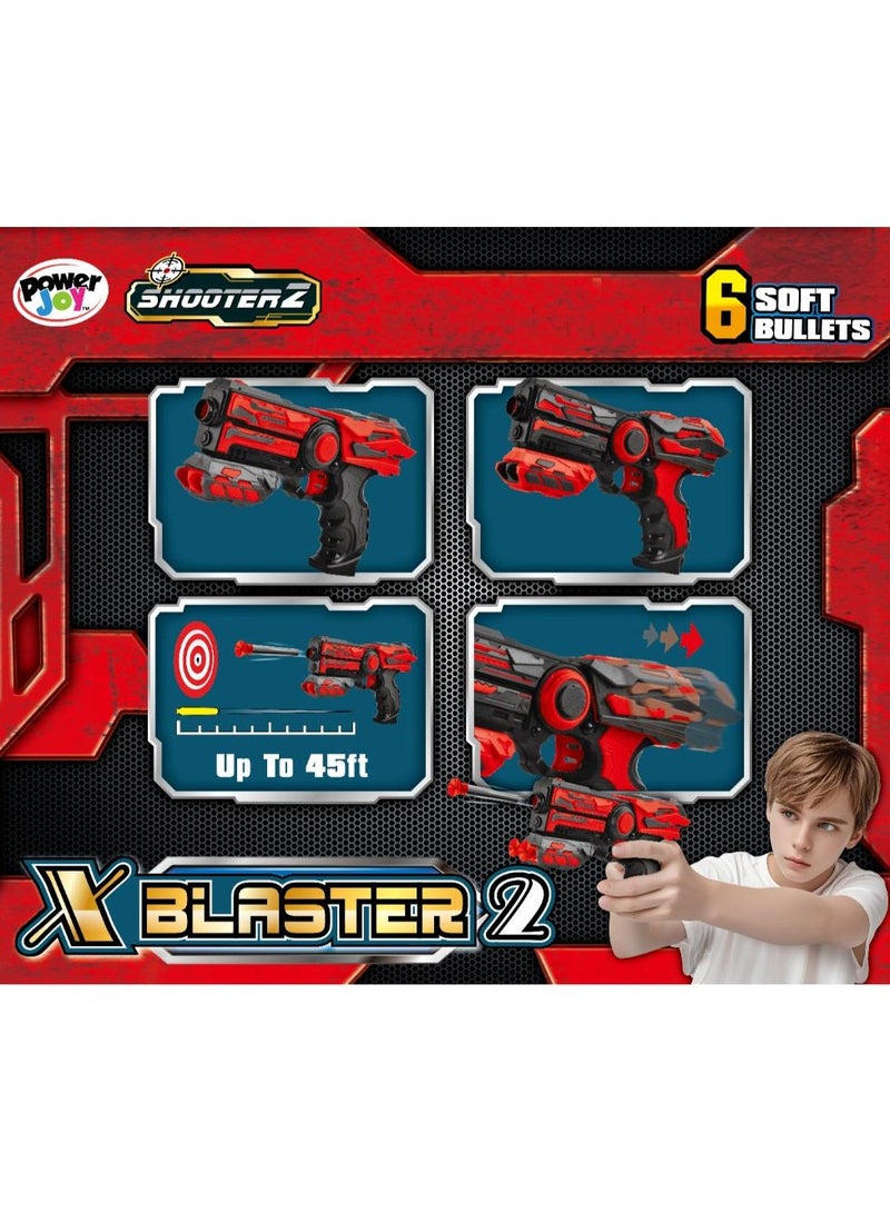 Power Joy Shooterz X Blaster-2 with 6 Foam Bullets, Assorted 1 Piece (Color May Vary) | Action Games | Interactive Game | Toy Blaster | Toy Gun Can shoot over 45 feet! | Gift for Kids and Adults - Image 5