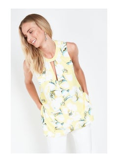 Yellow Bloom Wrap Halter Top