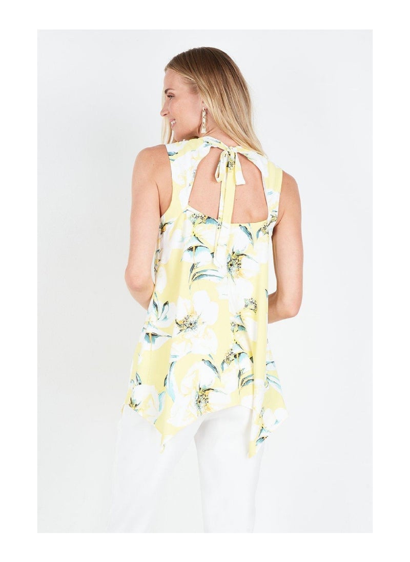 Wallis - Yellow Bloom Wrap Halter Top - Image 1
