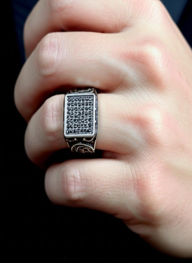 THE MEN THING Royal Series - DARK REGENT RING - Pure Stainless Steel Men’s Steel-Plated Ring – Statement Luxury Jewelry (Size : 17-20-22-25-27) (17) - Image 2