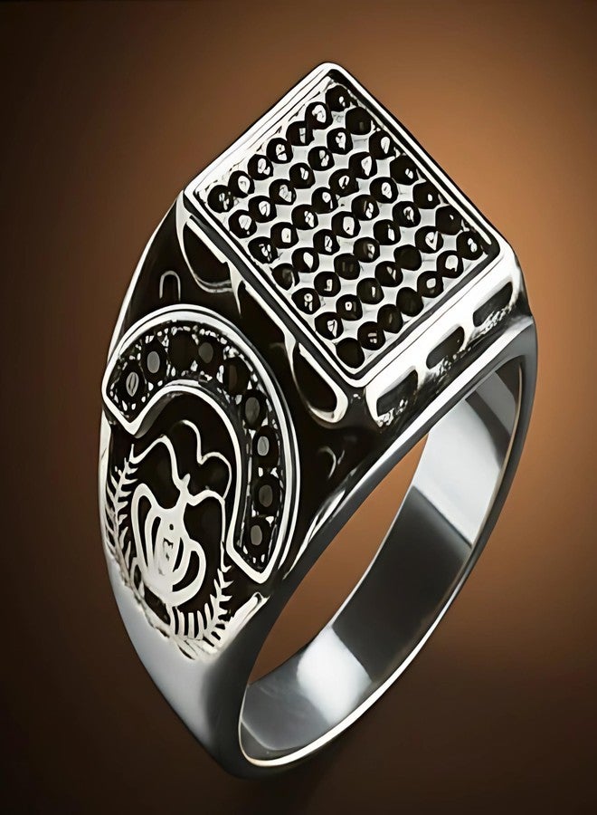 THE MEN THING Royal Series - DARK REGENT RING - Pure Stainless Steel Men’s Steel-Plated Ring – Statement Luxury Jewelry (Size : 17-20-22-25-27) (17) - Image 4