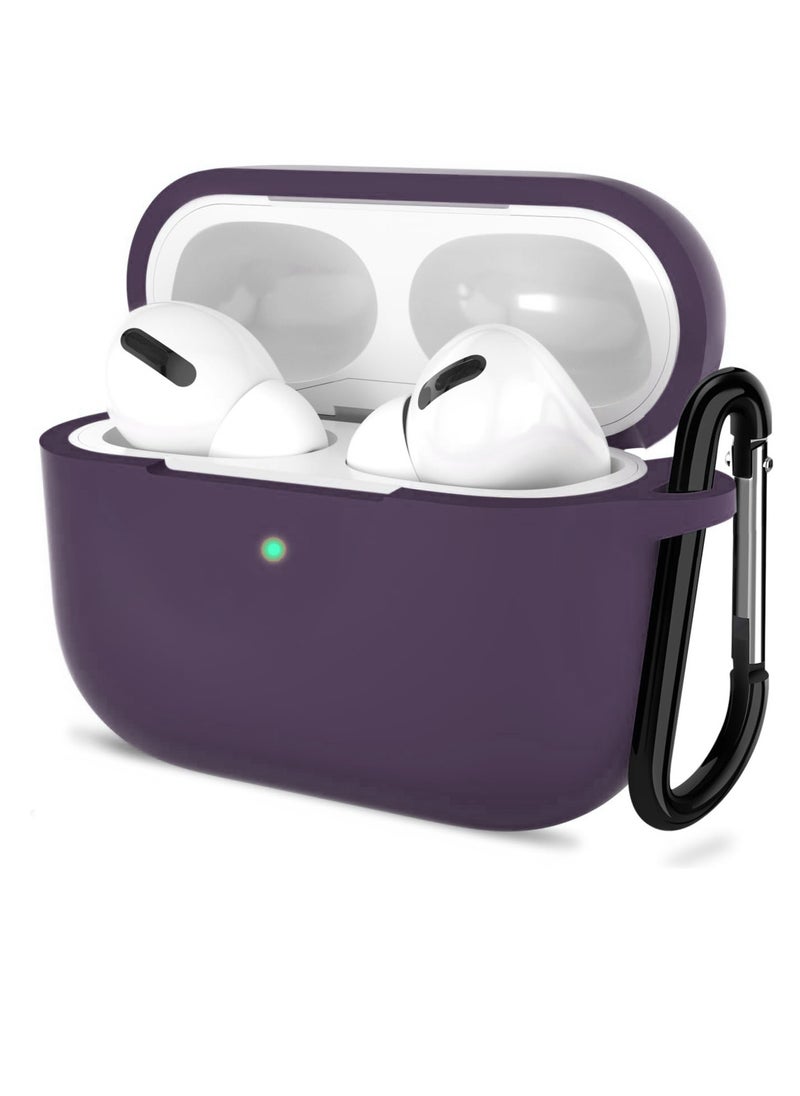 Generic - Soft Silicone Skin Shock-Absorbing Protective Case Cover for Apple Airpods Pro2  2nd Gen with Keychain, Front LED Visible (dark Purple) - Image 1