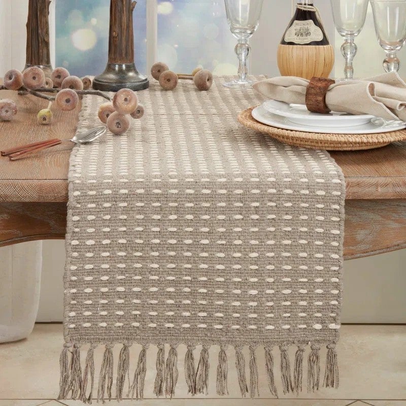 Y&D Good Quality Cotton Table Runners with Tassels – 3 Color Options for a Warm Dining Scene, Affordable Price - Image 4