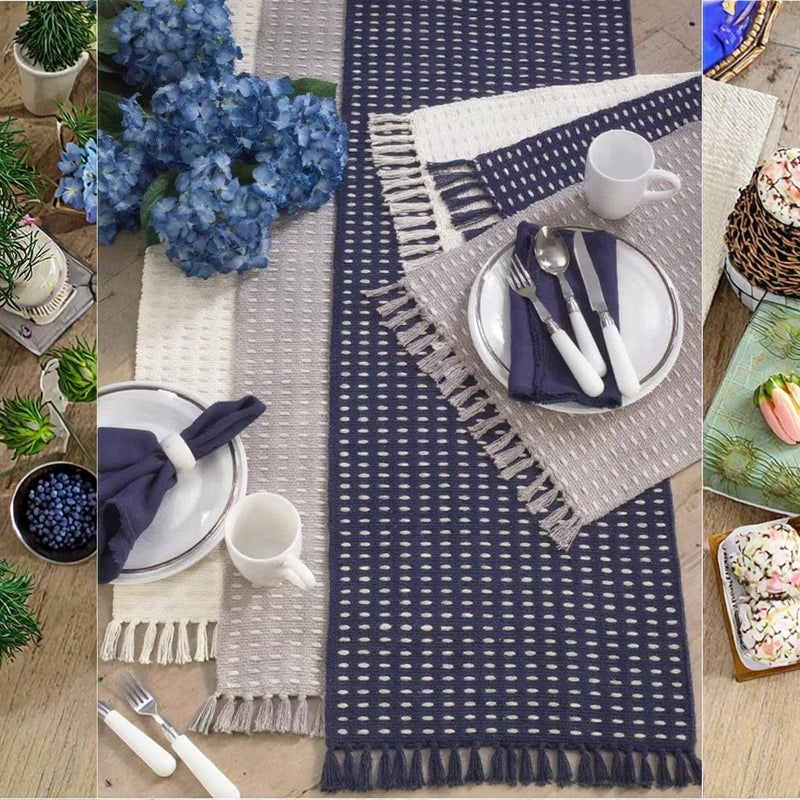 Y&D Good Quality Cotton Table Runners with Tassels – 3 Color Options for a Warm Dining Scene, Affordable Price - Image 2