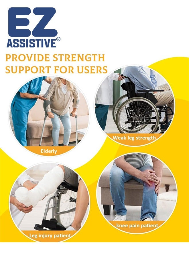 EZ Assistive Gait Belt with Padded Handles & Leg Straps for Seniors, Medical Gate Belt Transfer Belts with Buckle for Elderly Walking (Medium) - Image 3
