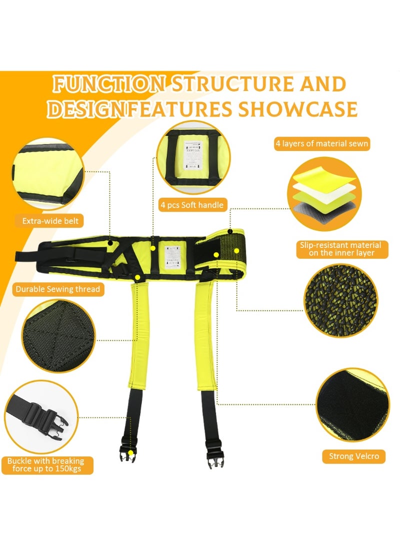 EZ Assistive Gait Belt with Padded Handles & Leg Straps for Seniors, Medical Gate Belt Transfer Belts with Buckle for Elderly Walking (Medium) - Image 4