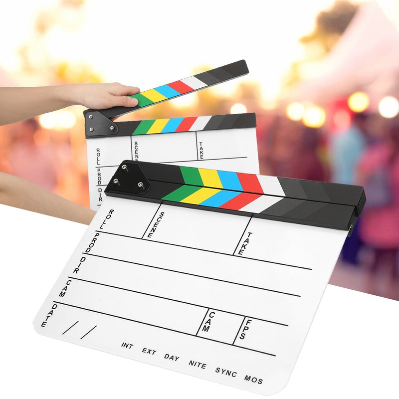 لوحة الضرب الأفلامية الأكريلية 30×25 سم أداة تصوير فيلم احترافية لمنتج الفيلم (لوحة بيضاء بشريط ملون（PAV1CWE4）) - Image 2