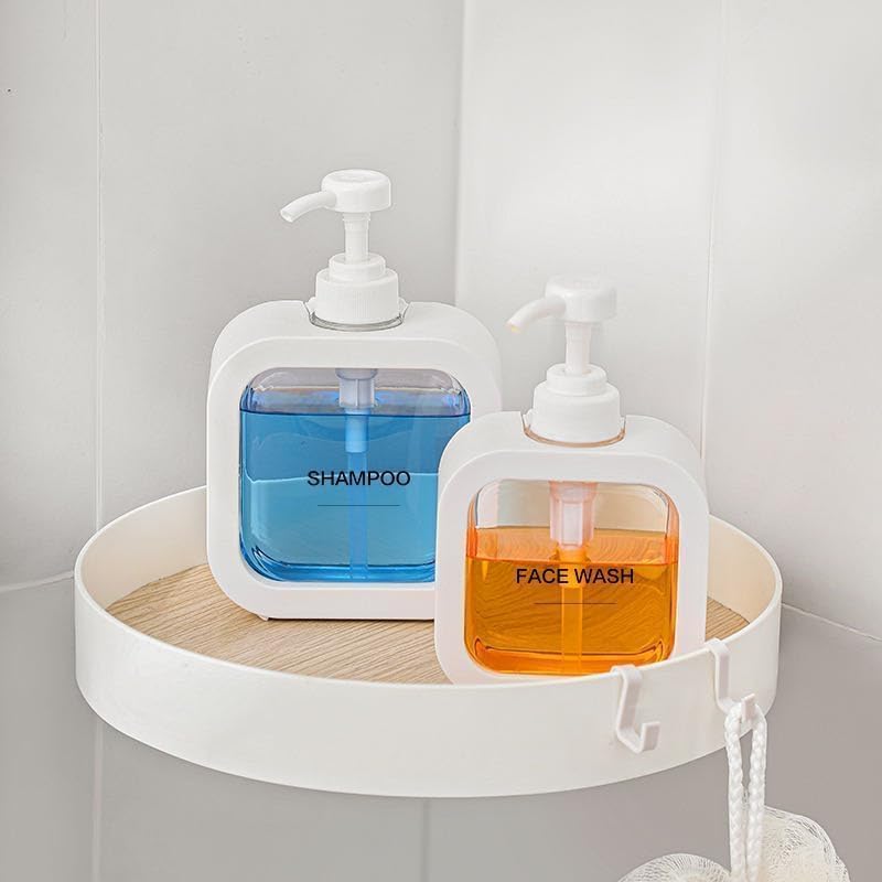 IDEA CHASERS Soap Dispenser,1Pack White Plastic Hand Soap Dispenser for Bathroom, 10 Oz Square Dish Soap Dispenser with Foaming Pump for Kitchen, Refillable Foam Pump Bottle with Labels - Image 3