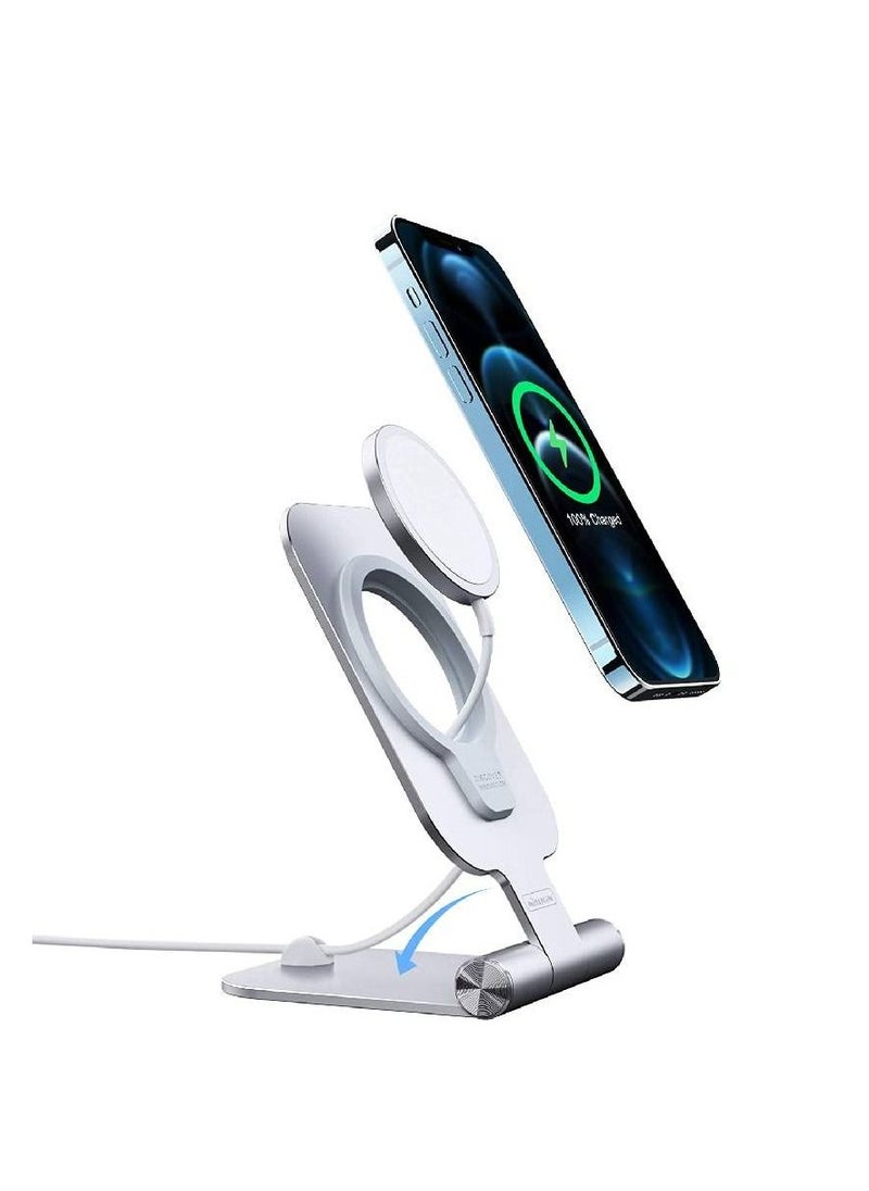 Nillkin - Nillkin Stand for MagSafe Charger Stand Adjustable, Aluminum Phone Stand Holder Foldable for magsafe Wireless Charger for iPhone 12 Pro Max 12 Mini 12 Pro iPhone 12 (Not Included MagSafe) - Image 1