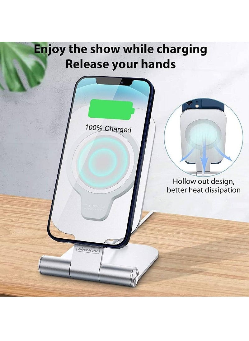 Nillkin - Nillkin Stand for MagSafe Charger Stand Adjustable, Aluminum Phone Stand Holder Foldable for magsafe Wireless Charger for iPhone 12 Pro Max 12 Mini 12 Pro iPhone 12 (Not Included MagSafe) - Image 1