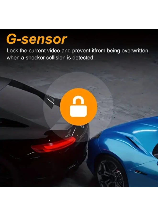 كاميرا اندفاعة عدسة مزدوجة للسيارات ، كاميرا أمامية وداخلية مع تسجيل حلقة ، رؤية ليلية ، زاوية واسعة ، مسجل فيديو ، 3 في ، 1080P - Image 4