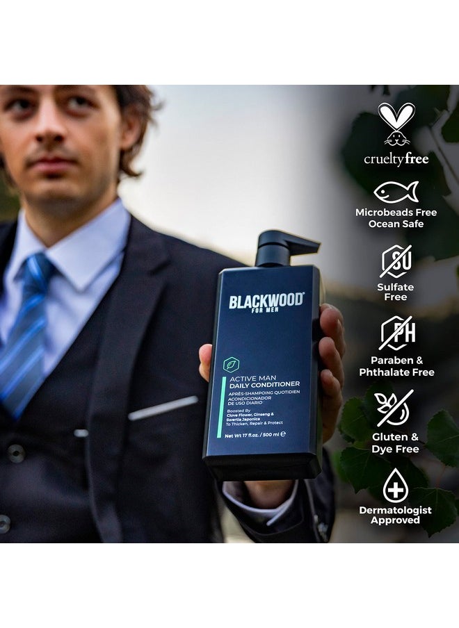 Blackwood For Men Active Man Daily Conditioner Men'S Vegan & Natural Thickening Conditioner For Hair Loss & Dandruff Deep Treatment For Shine Sulfate Free Paraben Free & Cruelty Free (17 Oz)  - Image 4