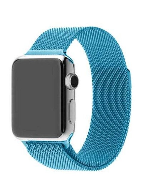 Stainless Steel Milanese Loop Mesh Band for Apple Watch 7/6/SE/5/4/3/2/1 42mm/44mm/45mm Sky Blue