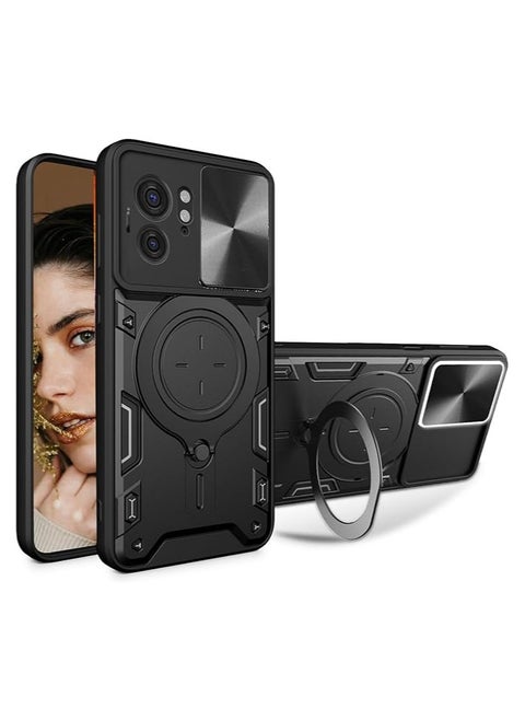 Magnetic ring Case For Motorola Edge 40 with Camera Cover, Drop Protective Cases with Kickstand Shockproof Slim Phone Cover