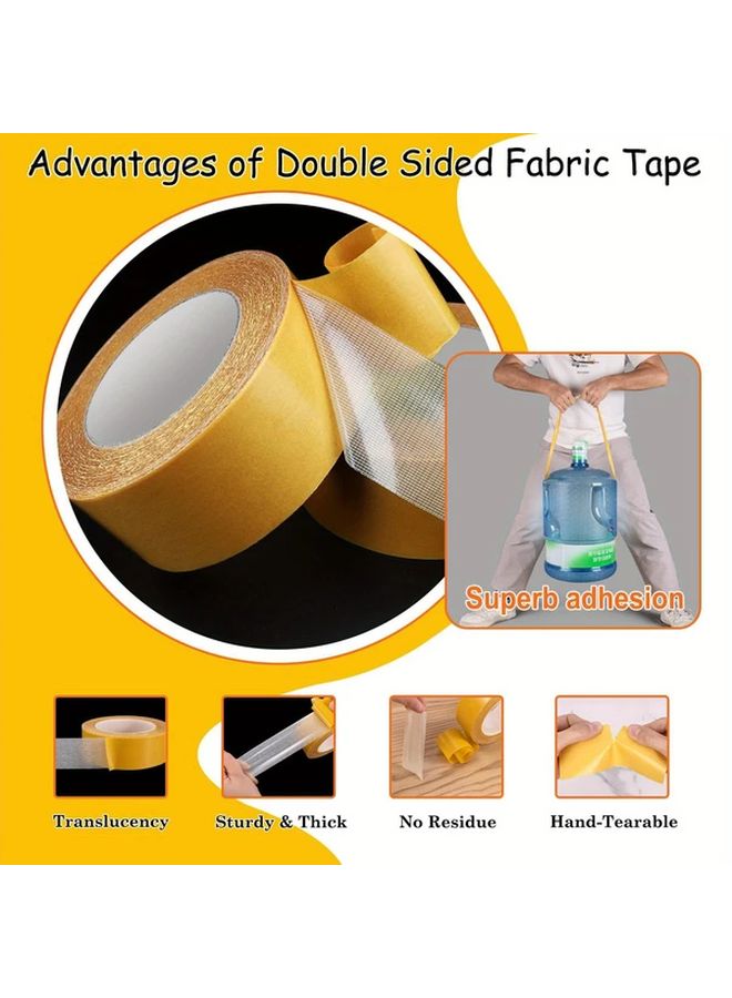 2 Rolls Double Sided Tape 1 cm x 19685 in Waterproof Non Slip Grid Transparent - Image 5