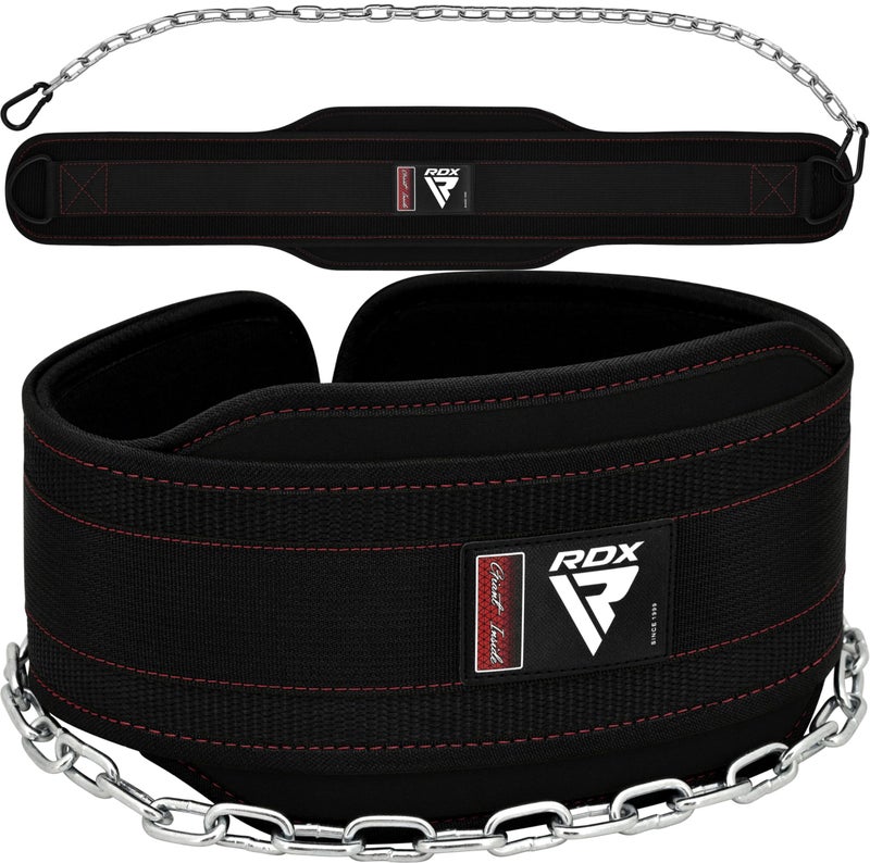 RDX Dip Belt for Weight Lifting Heavy Duty 36 Inch Adjustable Steel Chain Dipping Belt Chin Pull Ups Gym Training Bodybuilding Powerlifting Fitness Workout 6 Padded Neoprene Back Support Men Women - Image 2