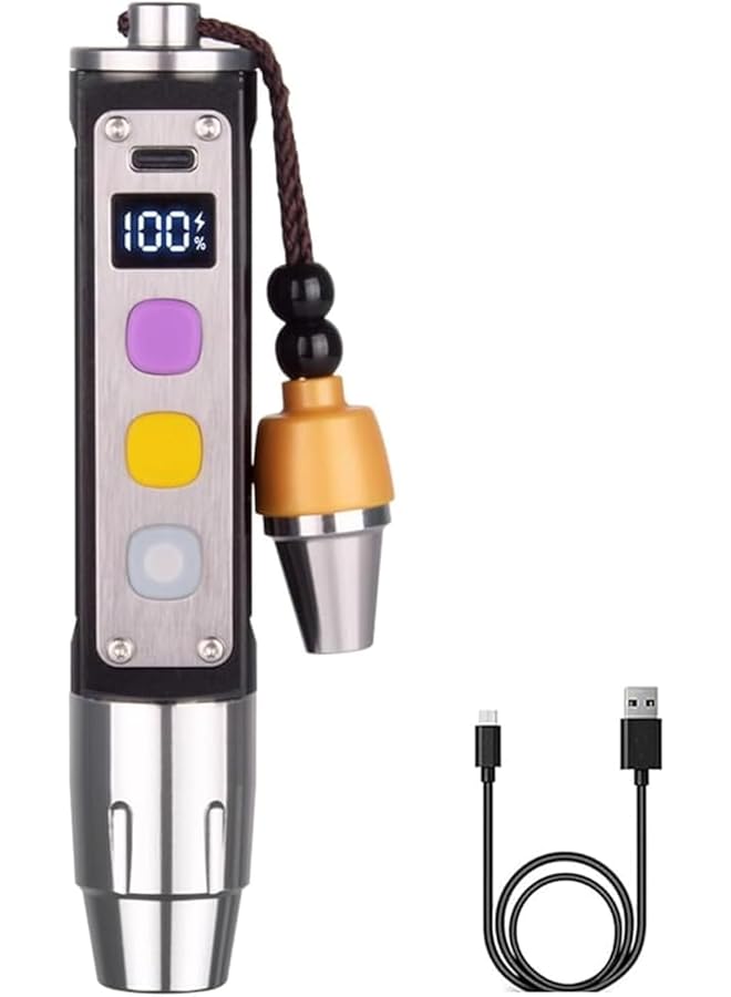 PROMASS promass LED Three Switches Three Light Sources Jade Identification Flashlight, New Multifunctional Gemstone Mineral Detection Light, White Light, Yellow Light, and 365nm Ultraviolet Query Mini Light.  - Image 1