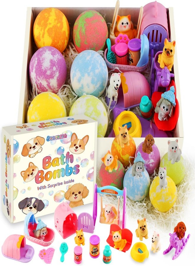 Santrela Bath Bombs for Kids with Toys Inside, 6 Pack Kids Bath Bombs with Puppy Dolls & Dog Pretend Playset Bath Toys，Surprise Birthday Gifts for Girls Boys, Bubble Bath Fizzies Ball Gift Set - Image 1