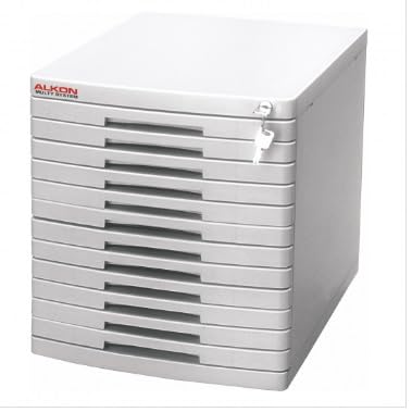 ALKON Polystyrene File Cabinet with Interchangeable Drawers Light Grey Colour - Image 1